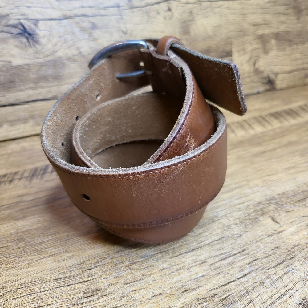 Kenneth Cole Tan brown leather adjustable belt sz 34 Mens - Picture 2 of 10